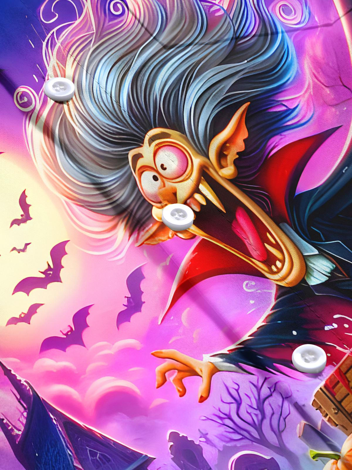 Funny Halloween Ghost Pumpkin Bat Men's Pocket Short Sleeve Shirts