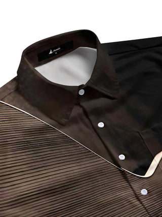 Men's guitar print pocket half sleeve shirt side view