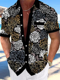 Floral Men's Pocket Short Sleeve Shirts