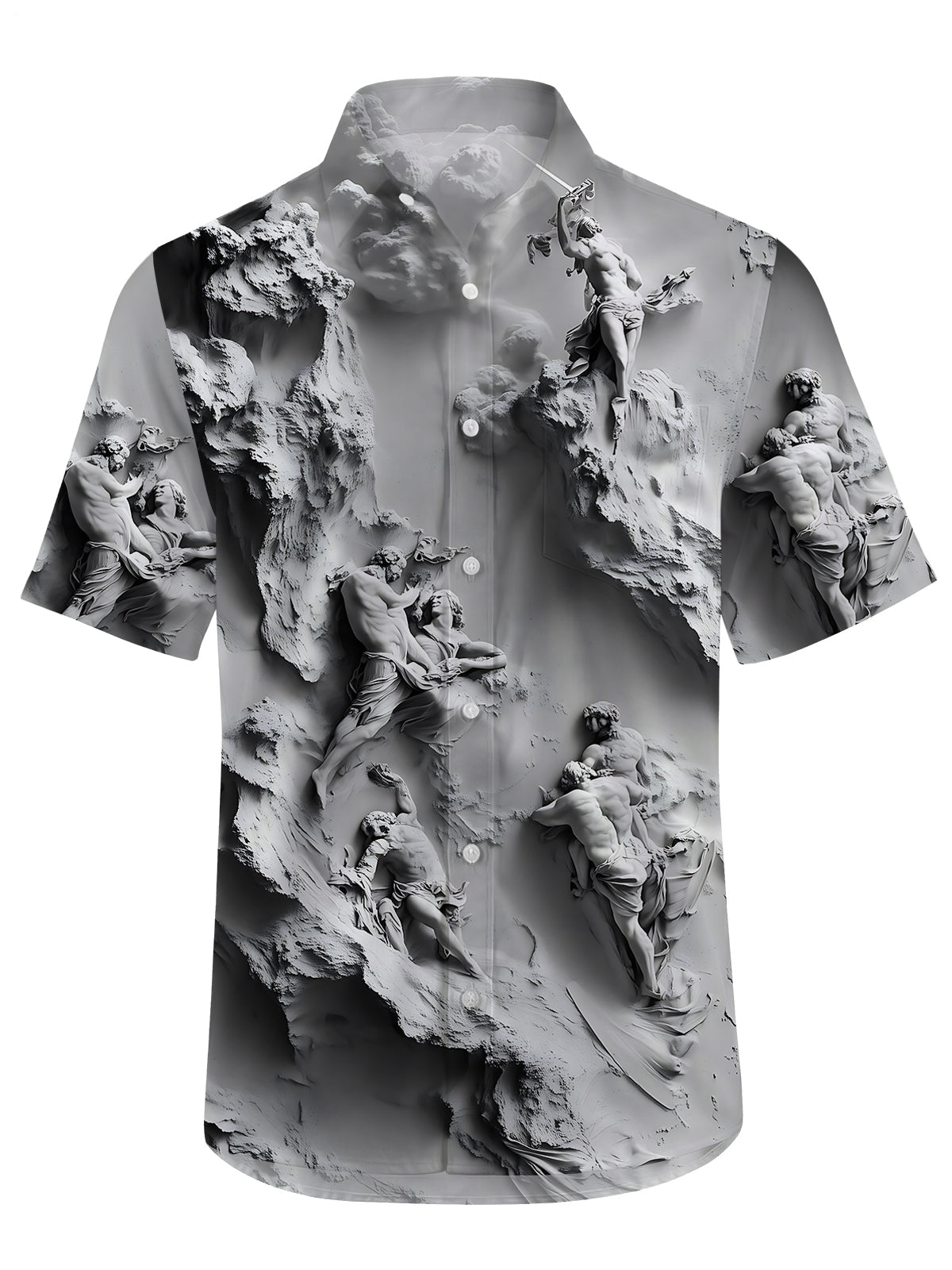 Sculpture Art Print Men's Pocket Short Sleeve Shirts