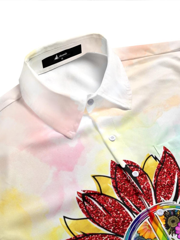 men's botanical pattern shirt side view