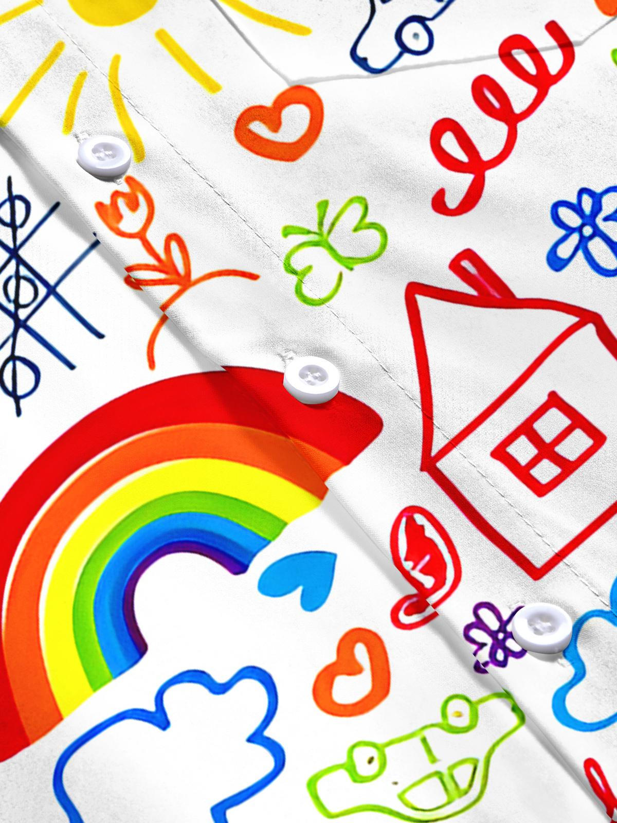 Funny Draw Men's Pocket Short Sleeve Shirts