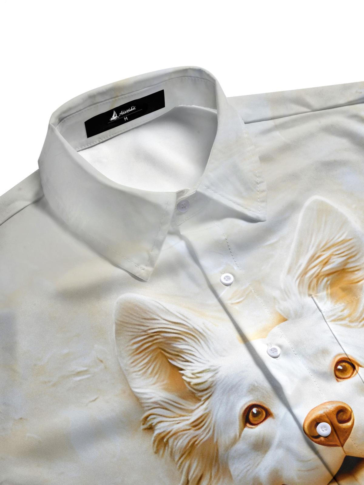 Dog Art Relief Men's Pocket Short Sleeve Shirts