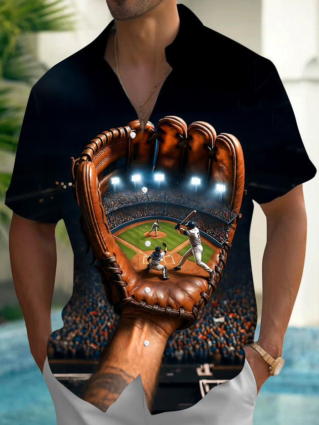 Sport Baseball Men's Pocket Short Sleeve Shirts
