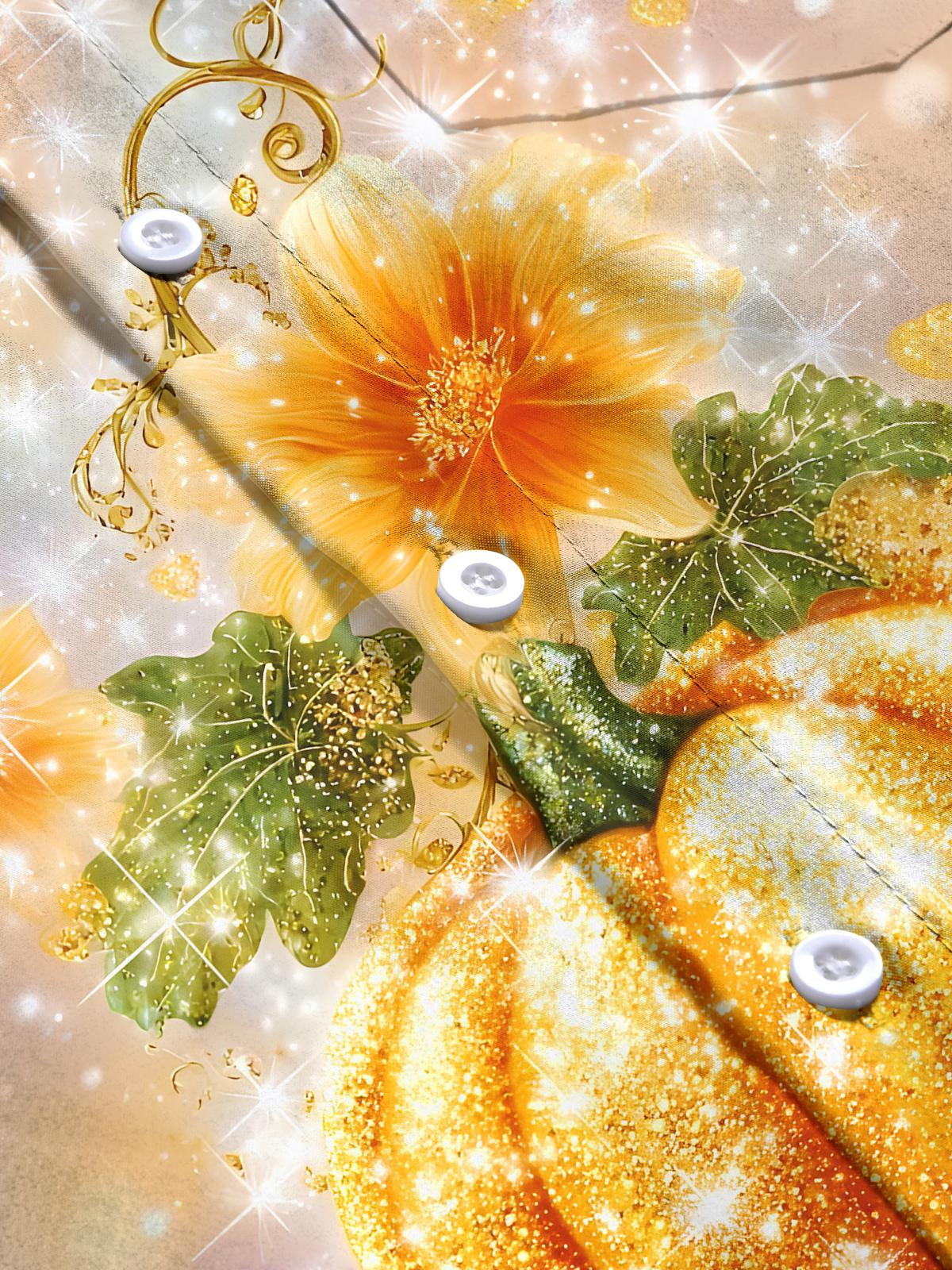 Pumpkin Men's Pocket Short Sleeve Shirts