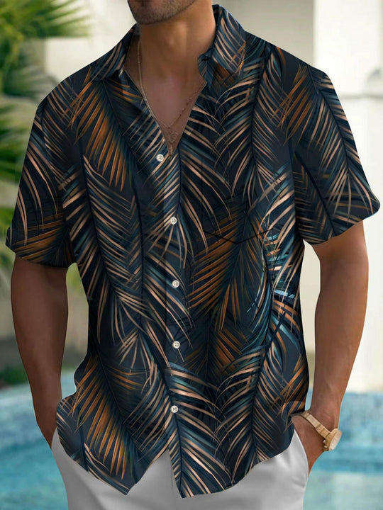 men's Hawaiian shirt front view tropical beach vacation