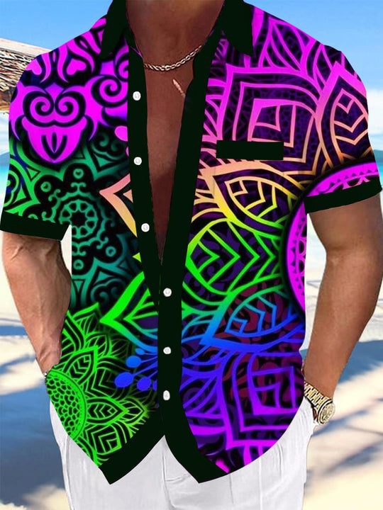 men's patterned sweater shirt front view