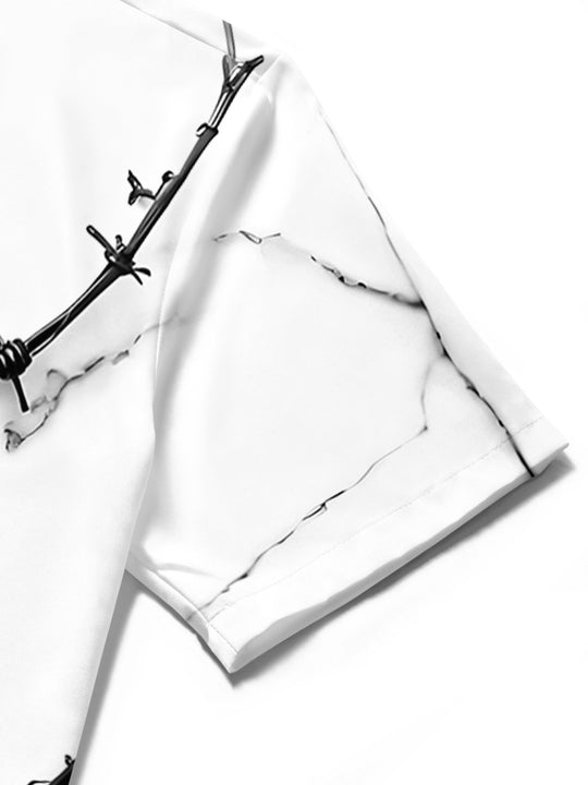 men's floral shirt close-up short sleeve