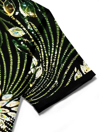 men's floral shirt close-up short sleeve