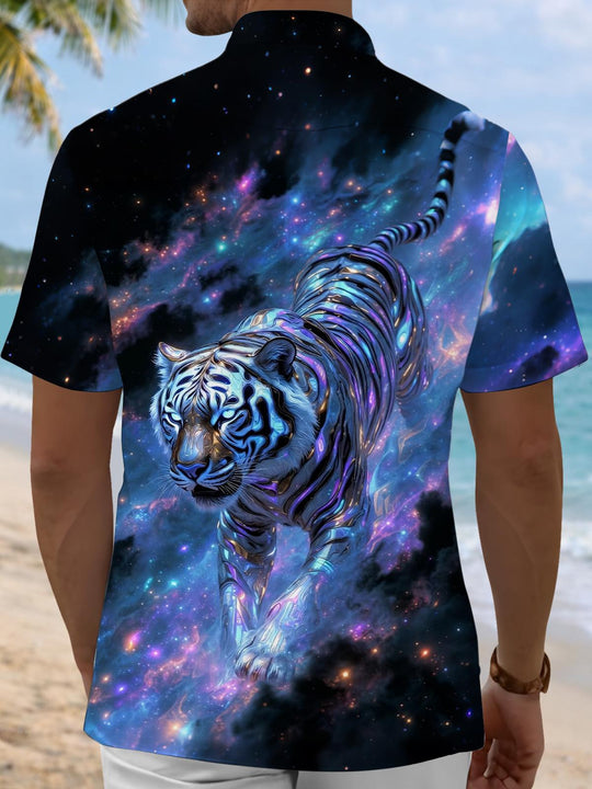 men's animal print shirt back view