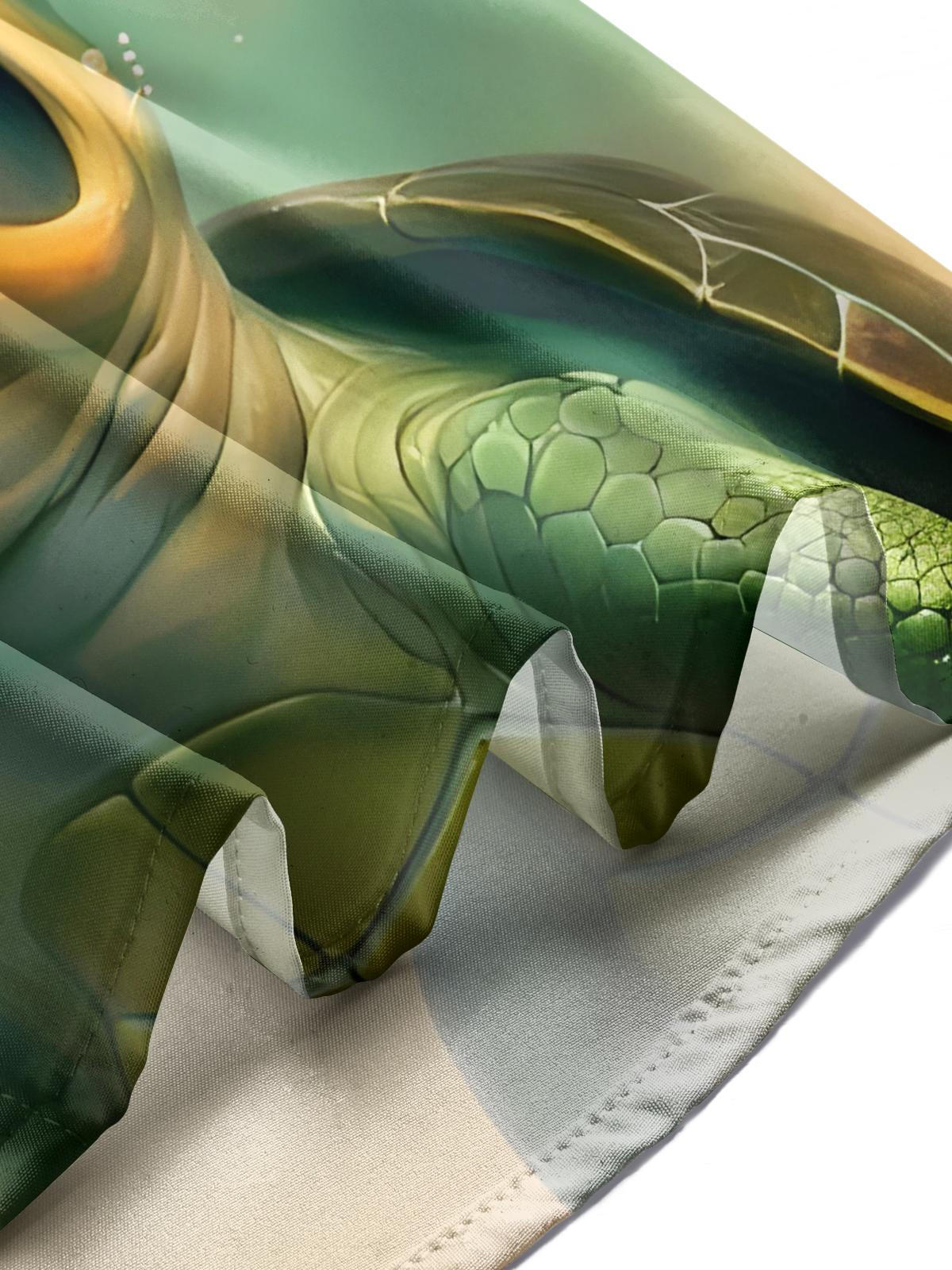 Turtle Print Men's Pocket Short Sleeve Shirts