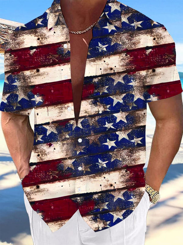 men's patterned sweater shirt front view Independence Day