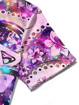 men's printed shirt close-up short sleeve