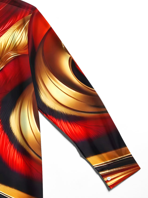 men's abstract print shirt close-up full sleeve