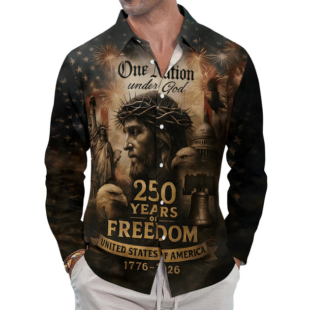 men's button up shirt Independence Day view 10