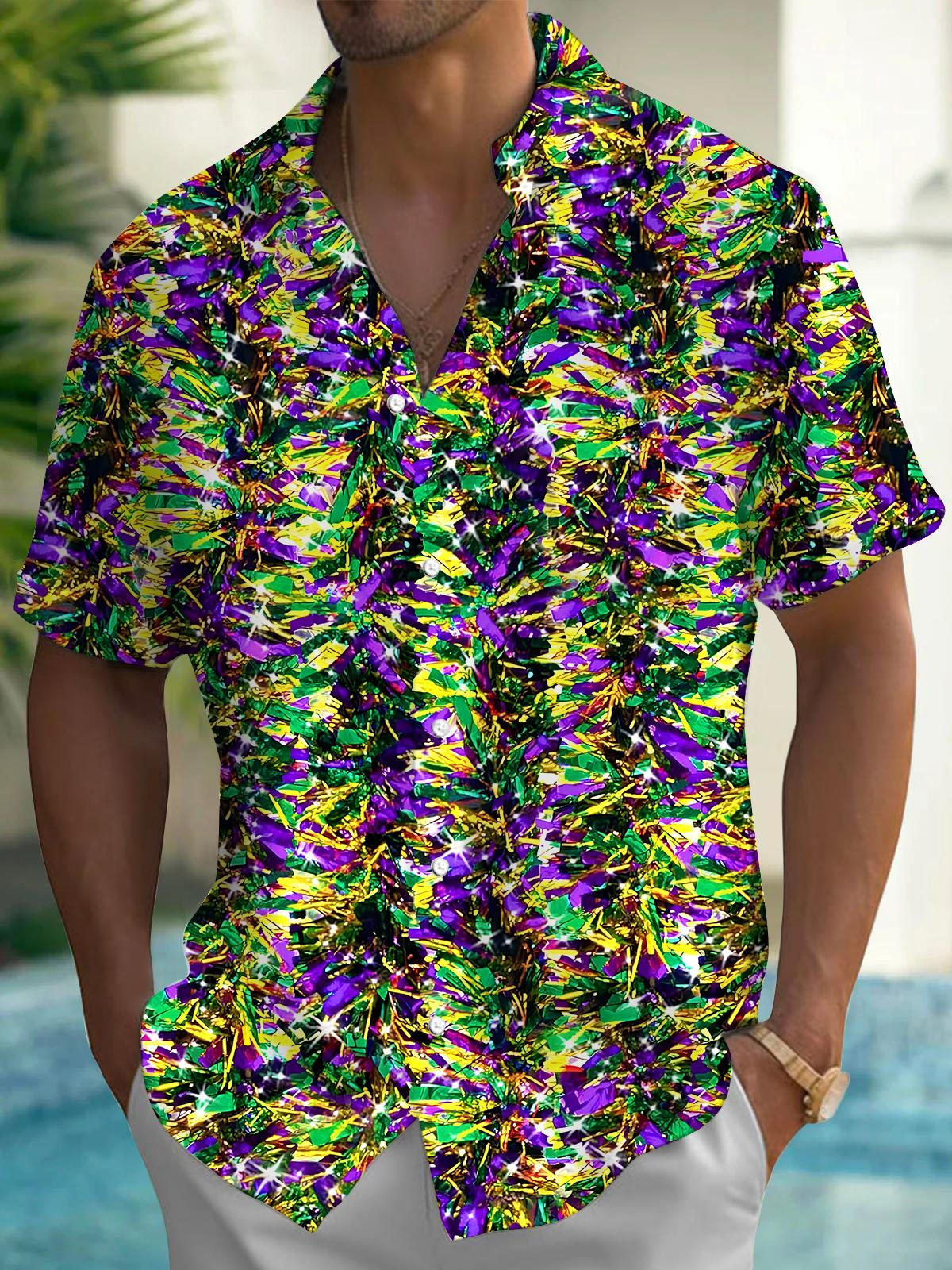 Abstract Men's Pocket Short Sleeve Shirts