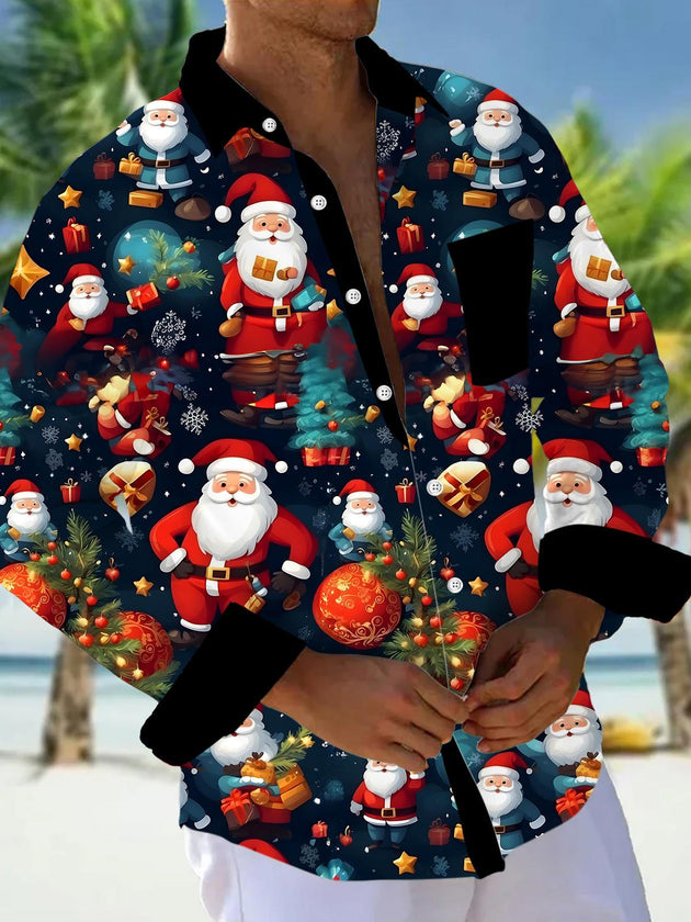 men's Christmas shirt front view holiday party
