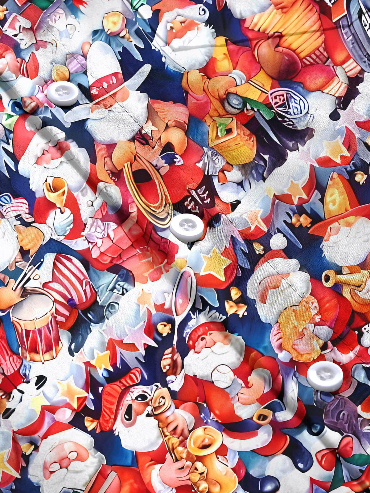 Santa Claus Men's Pocket Long Sleeve Shirts