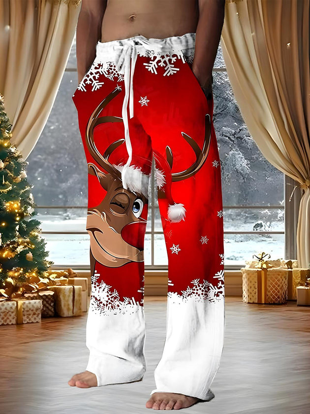men's Christmas casual pants front view holiday party