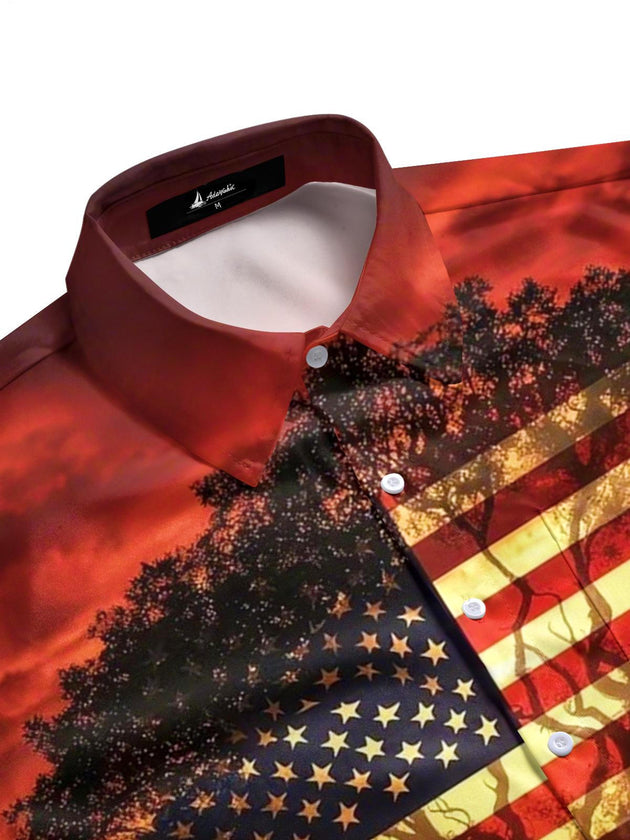 men's USA print shirt side view