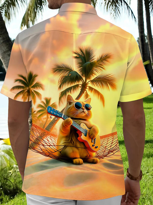 men's aloha shirt back view