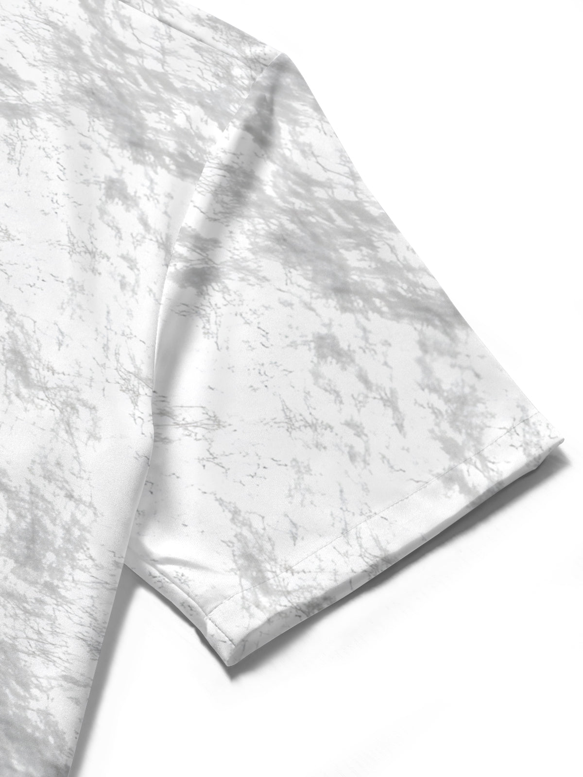 White Textured Print Men's Pocket Short Sleeve Shirts