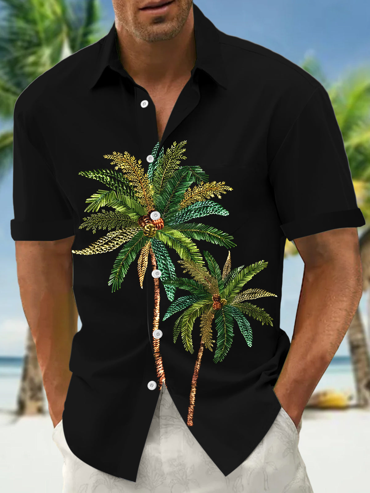 Coconut Tree Men's Short Sleeve Shirts