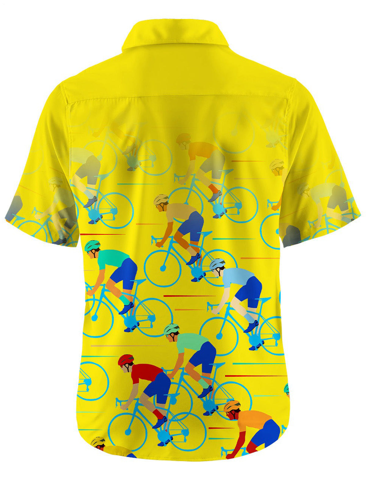 Bicycle Print Men's Pocket Short Sleeve Shirts