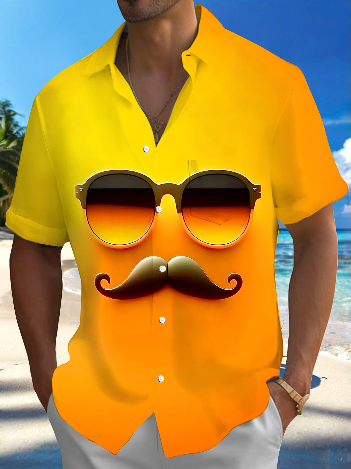 Hawaiian Santa Claus Men's Pocket Short Sleeve Shirts