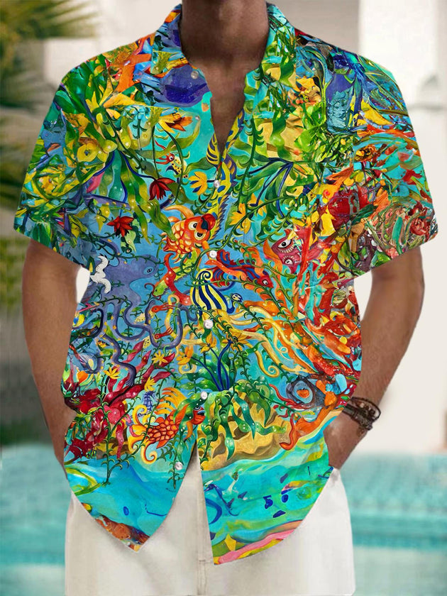 men's patterned sweater shirt front view