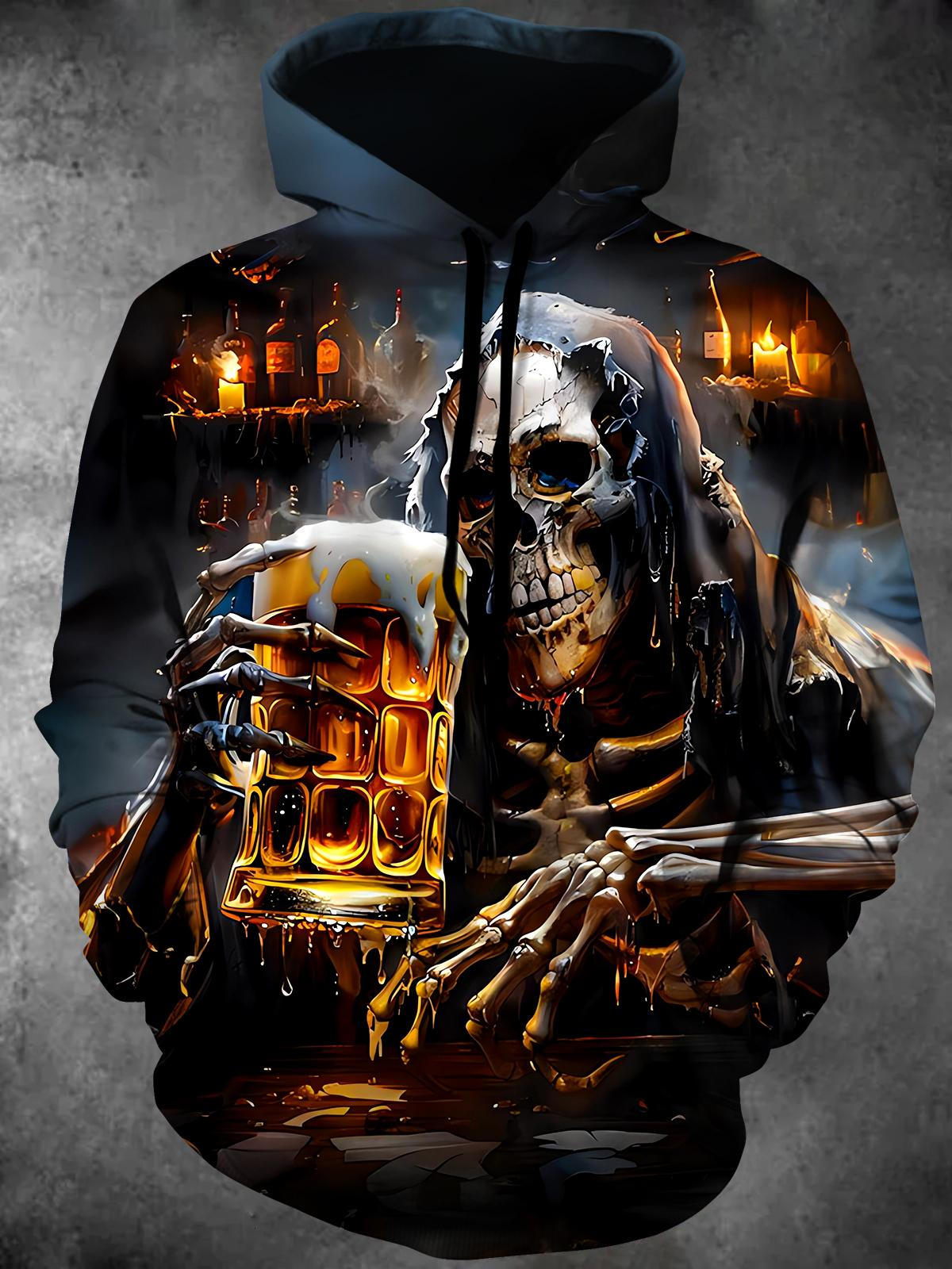 Skull Round Neck Short Sleeve Men's T-shirt