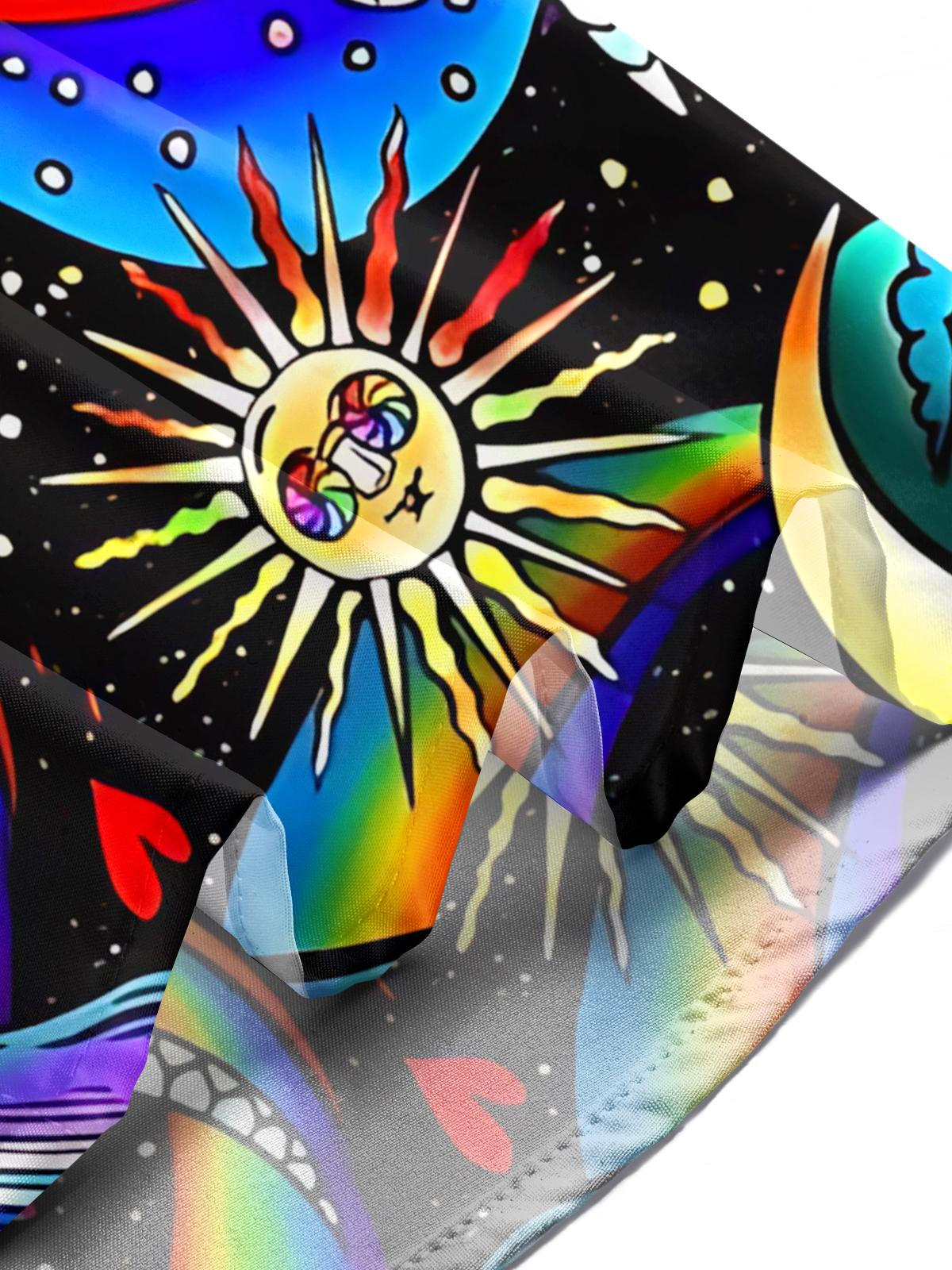 Space Art Print Men's Pocket Long Sleeve Shirts