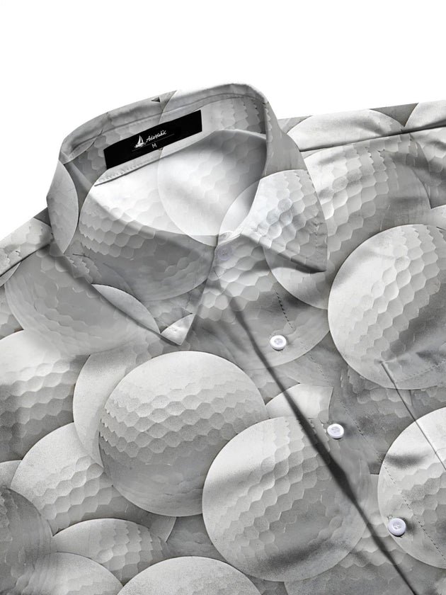 Golf Print Men's Pocket Short Sleeve Shirts