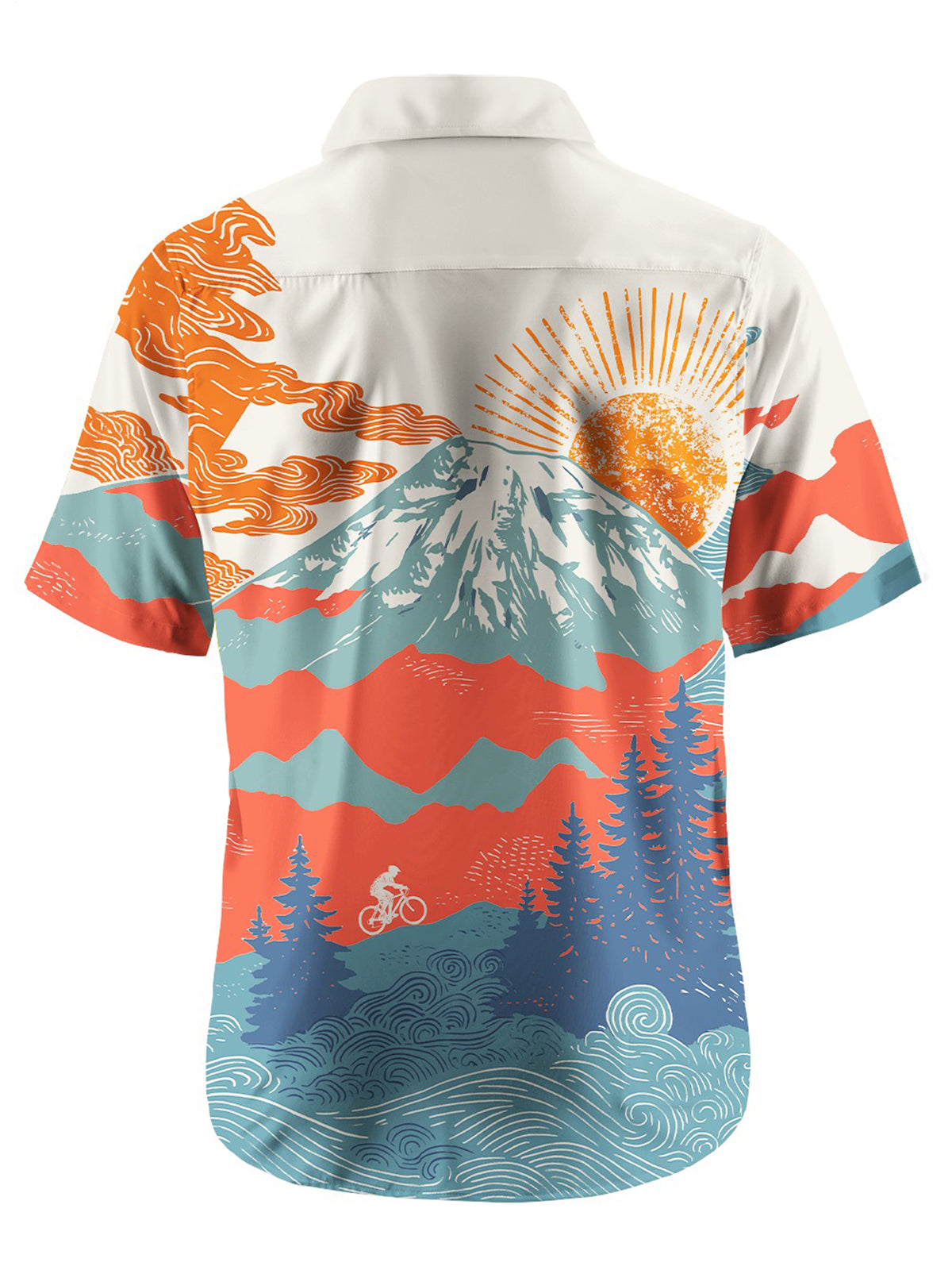Sunset Scenery Men's Pocket Short Sleeve Shirts
