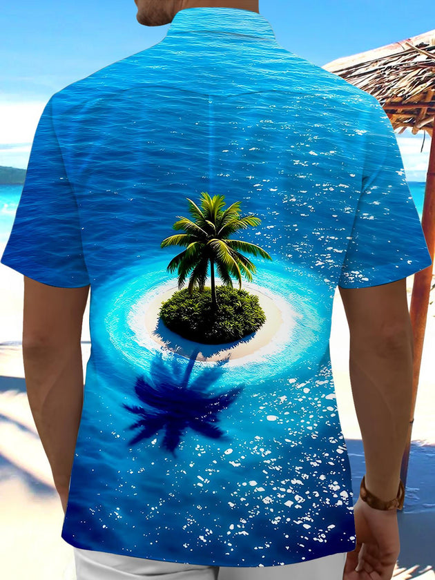 men's aloha shirt back view