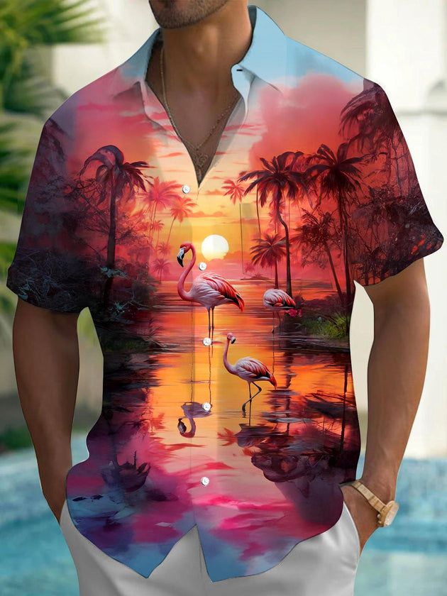 Men's pocket short sleeve shirt front view