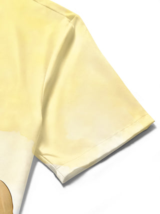 men's printed shirt close-up short sleeve
