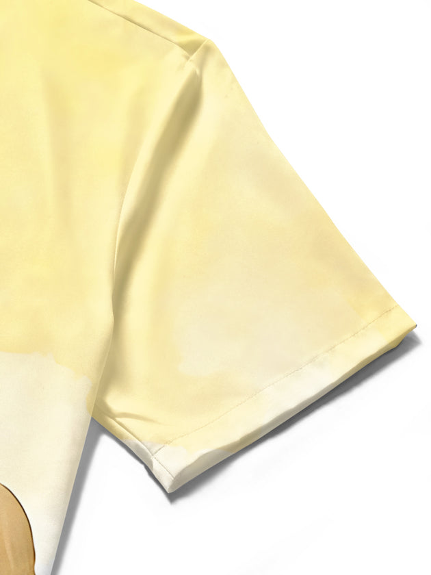 men's printed shirt close-up short sleeve