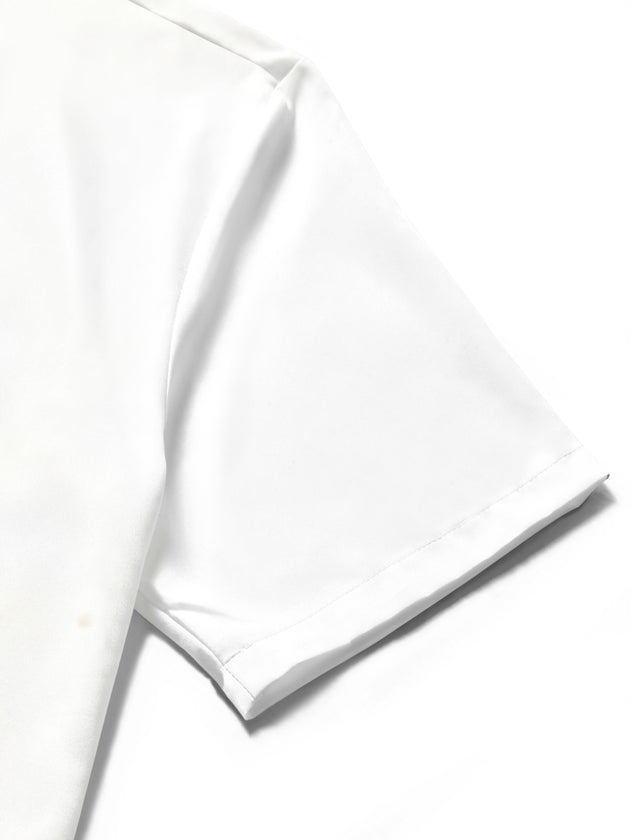men's butterfly print shirt close-up short sleeve