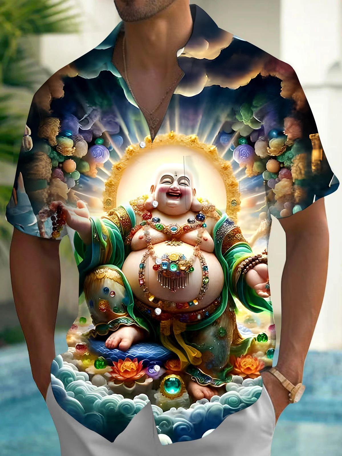 Buddha Men's Pocket Short Sleeve Shirts