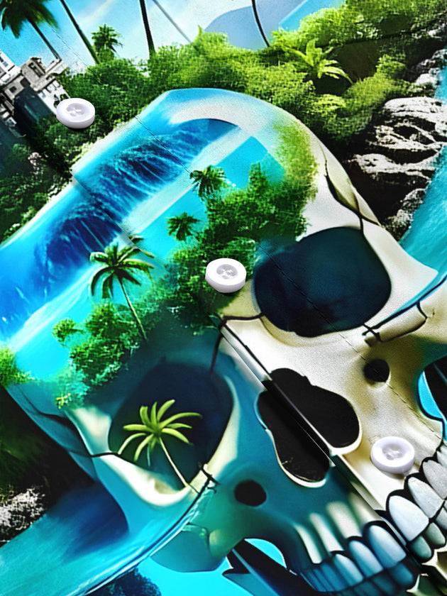 men's Hawaiian short sleeve flat lay shirt