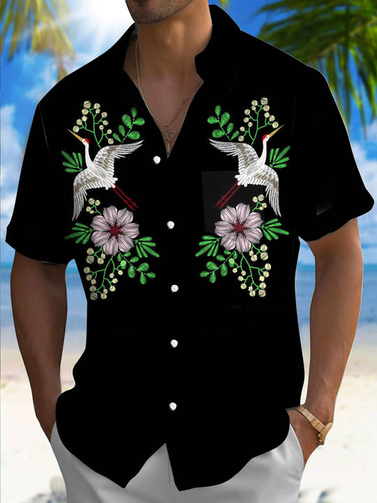 men's patterned sweater shirt front view