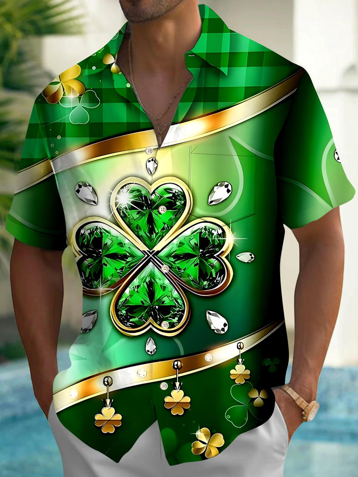 St. Patrick's Day Men's Pocket Short Sleeve Shirts
