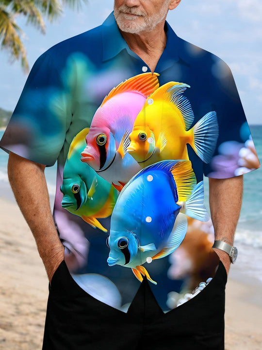 Hawaiian Fish Men's Pocket Short Sleeve Shirts