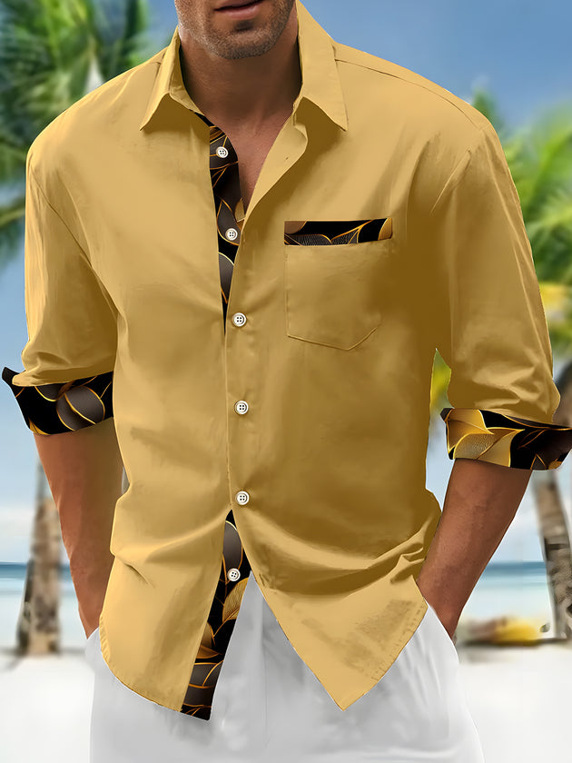 men's Hawaiian shirt front view tropical beach vacation