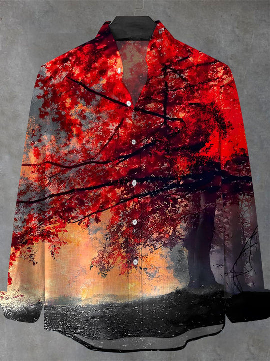 men's art print shirt front view