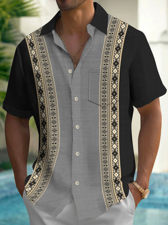 men's patterned sweater shirt front view