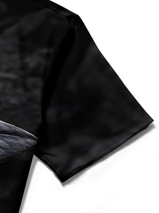 men's floral shirt close-up short sleeve
