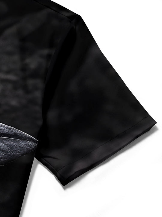 men's floral shirt close-up short sleeve