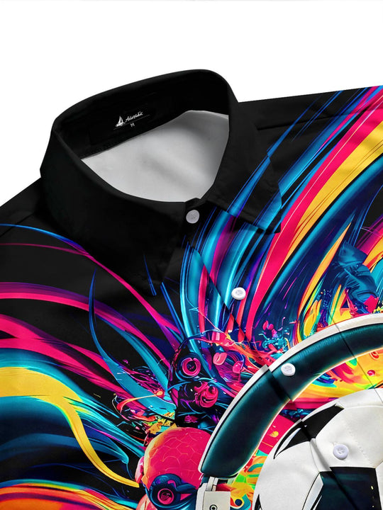 men's tie-dye shirt side view